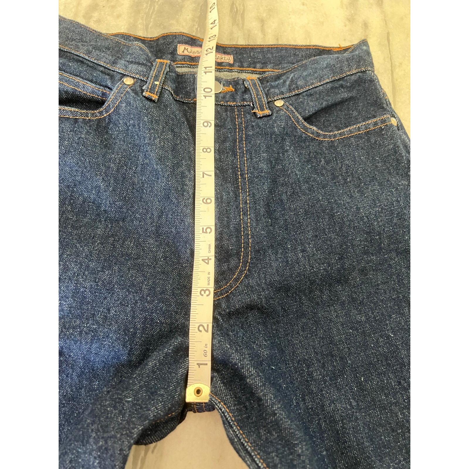 Vintage 90's Miss Sixty Straight Dark Blue High Rise Jeans- Size 26 Nwt — image 7 of 8